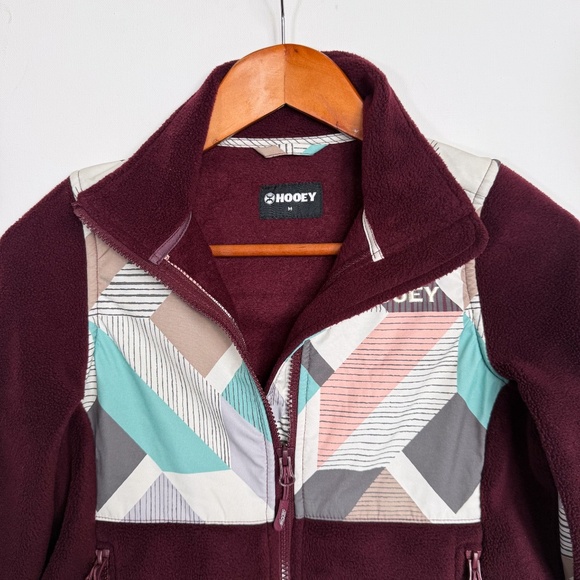 Hooey Girls M Full Zip Up Lightweight Ski Winter Sport Warm Cozy Fleece Jacket - Picture 3 of 16